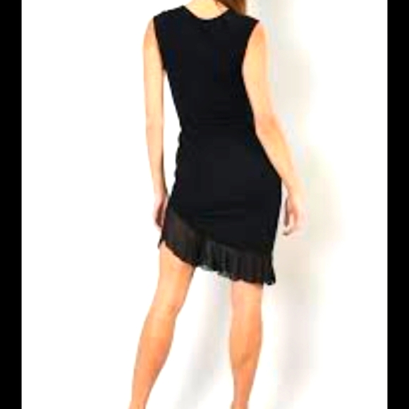 NWOT Wolford Sleeveless Dress Asymmetric Ruffle Hem, Black - Picture 2 of 7